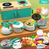 Play Kitchen Food Set For Toddler Pretend Cooking Utensils Food Set With Pots Pans Stove Kids Kitchen Playset Accessories