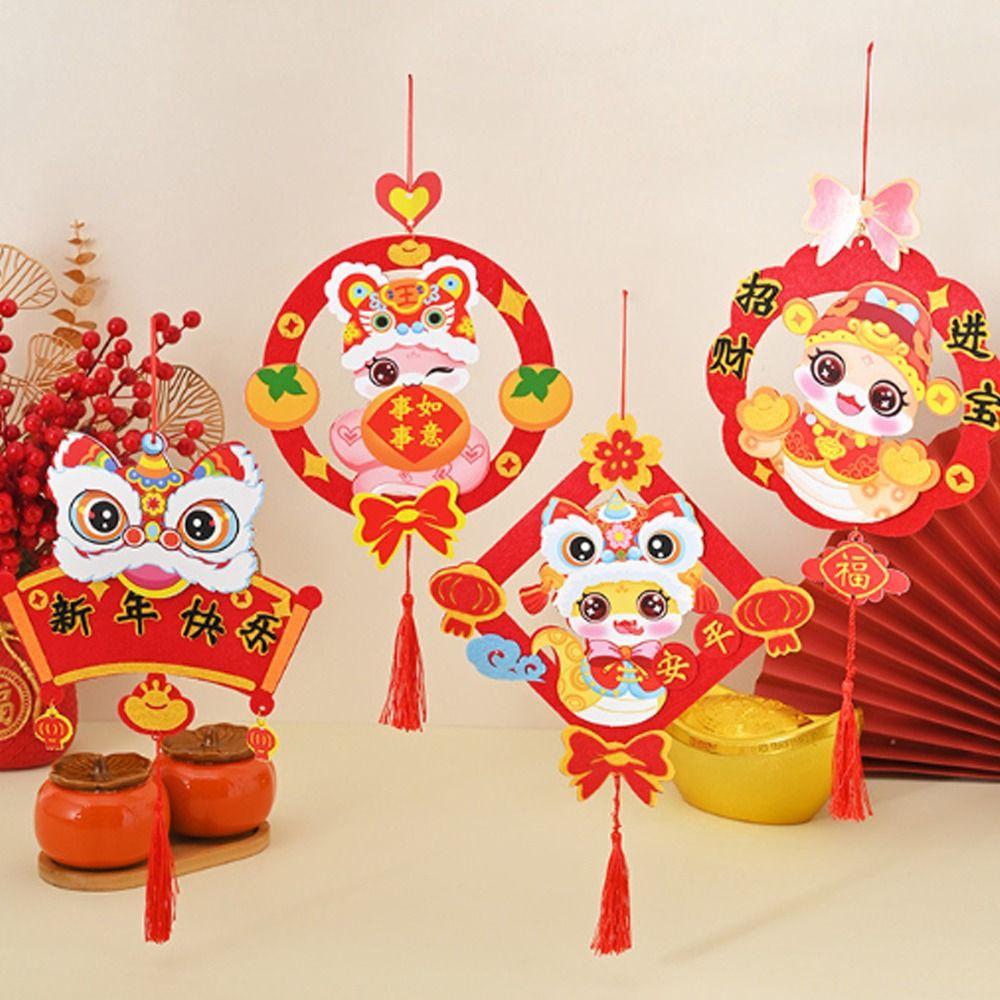 Chinese Style 2025 New Year Lucky Pendant Lucky Character Hanging Ornament  Lantern Festival