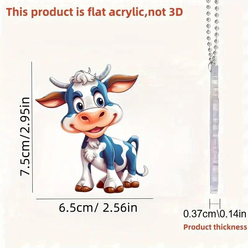 Endearing Cartoon Cow Acrylic Car Accessory For Home Decoration And Holidays