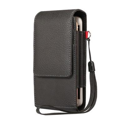 Vertical Dual Phone Leather Belt Pouch