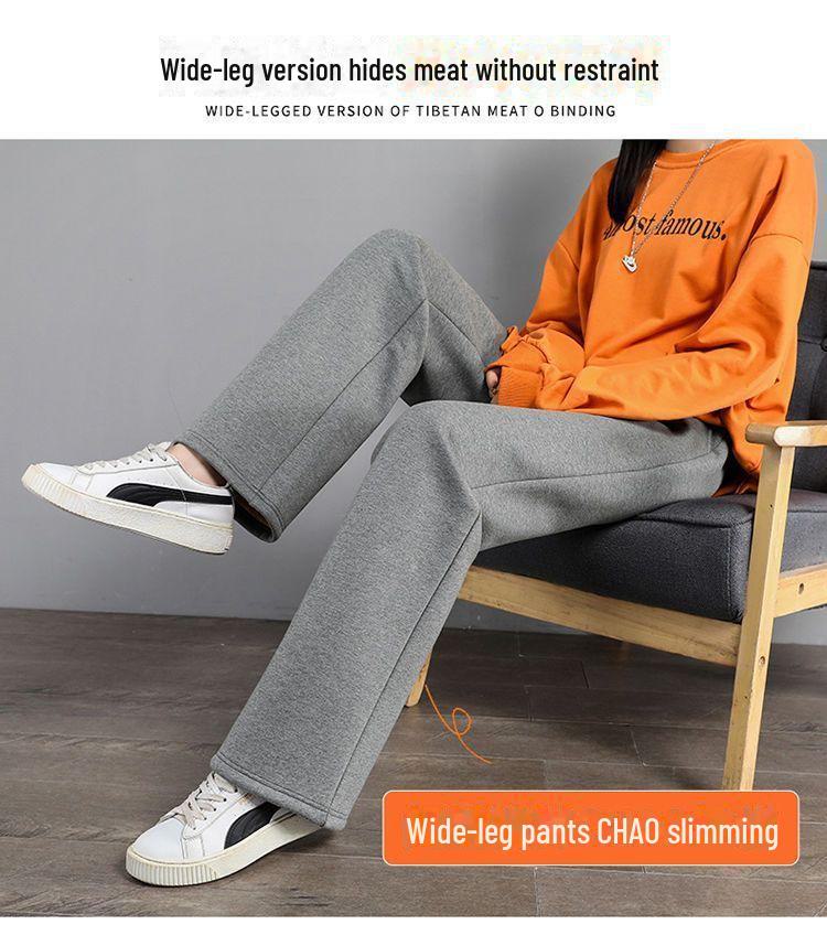 Weite Freizeithose aus weichem Lammfell für Damen für Frühling und Herbst