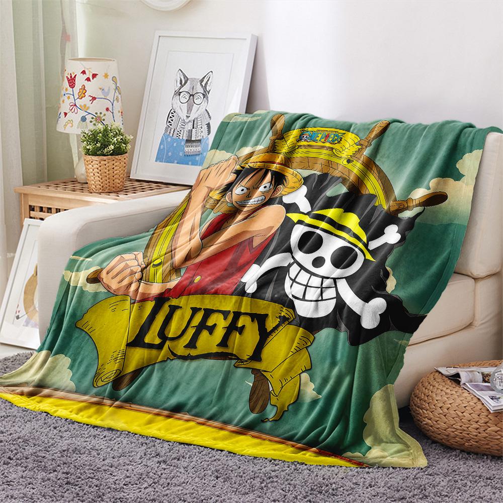 1PC Luffy D Patterned Flannel Blanket Suitable For All Seasons For Home Decor Warmth And Comfort Gifts Holiday Present