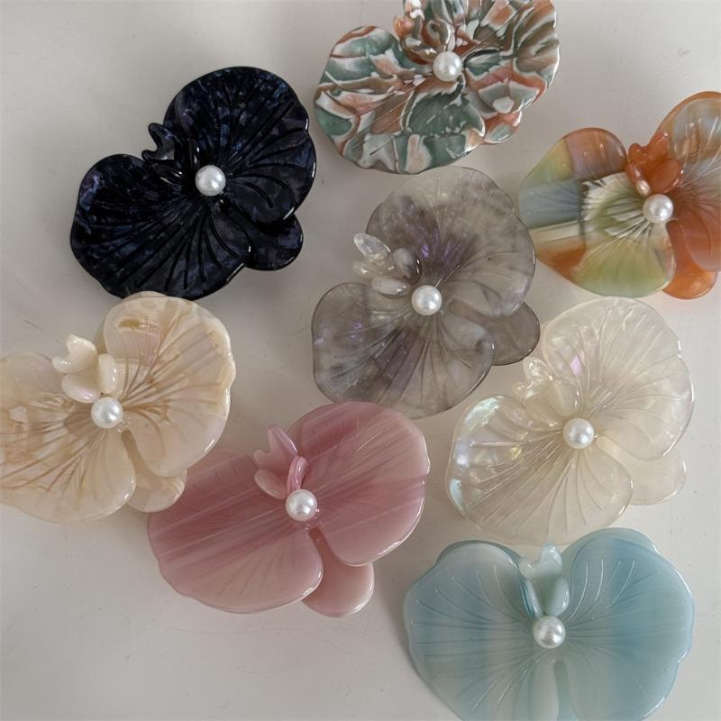 Korean Style Moth Orchid Acetate Hair Clips Sweet Flower Series Hairpin Ins Side Clip For Women Girls Hair Accessories