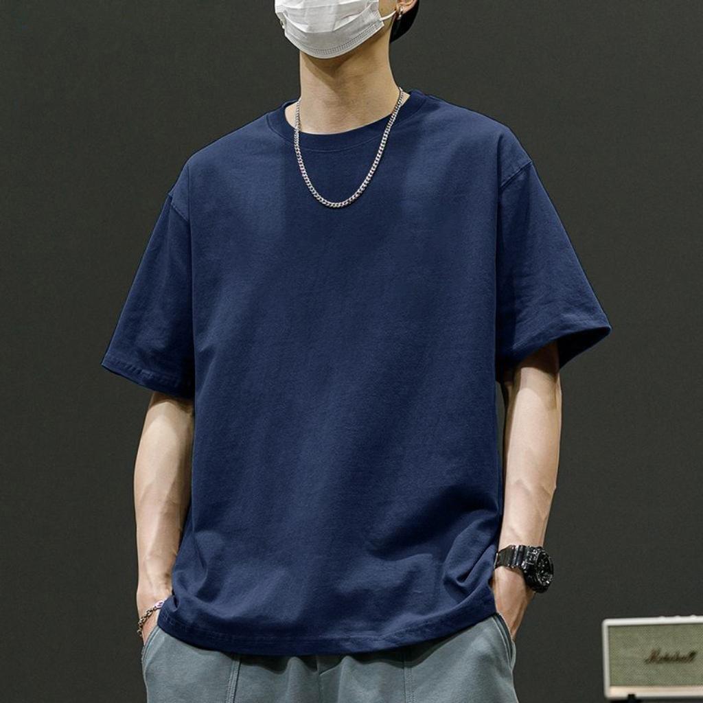 Cotton Printed Short Sleeved T-shirt for Boys Fashion Label, Summer Trend Loose Half Sleeved T-shirt, Round Neck