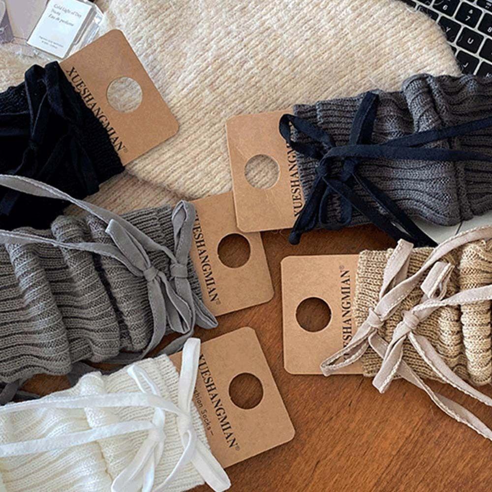 JK Knitted Leg Cover Balletcore Strap Leg Socks Cute Children's Leg Warmers Children's