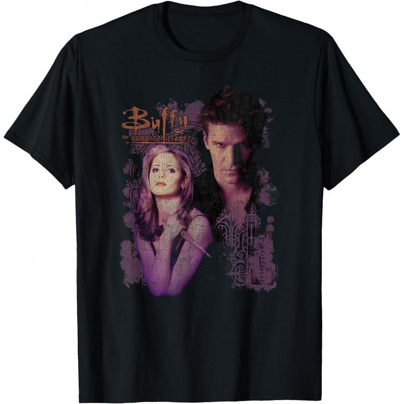 Unisex Graphic T-shirt Buffy and Angel 0423 The Vampire Slayer Gift t shirt 100% cotton tee Crew Neck Short Sleeve Graphic clothes All Unisex,gift,Top