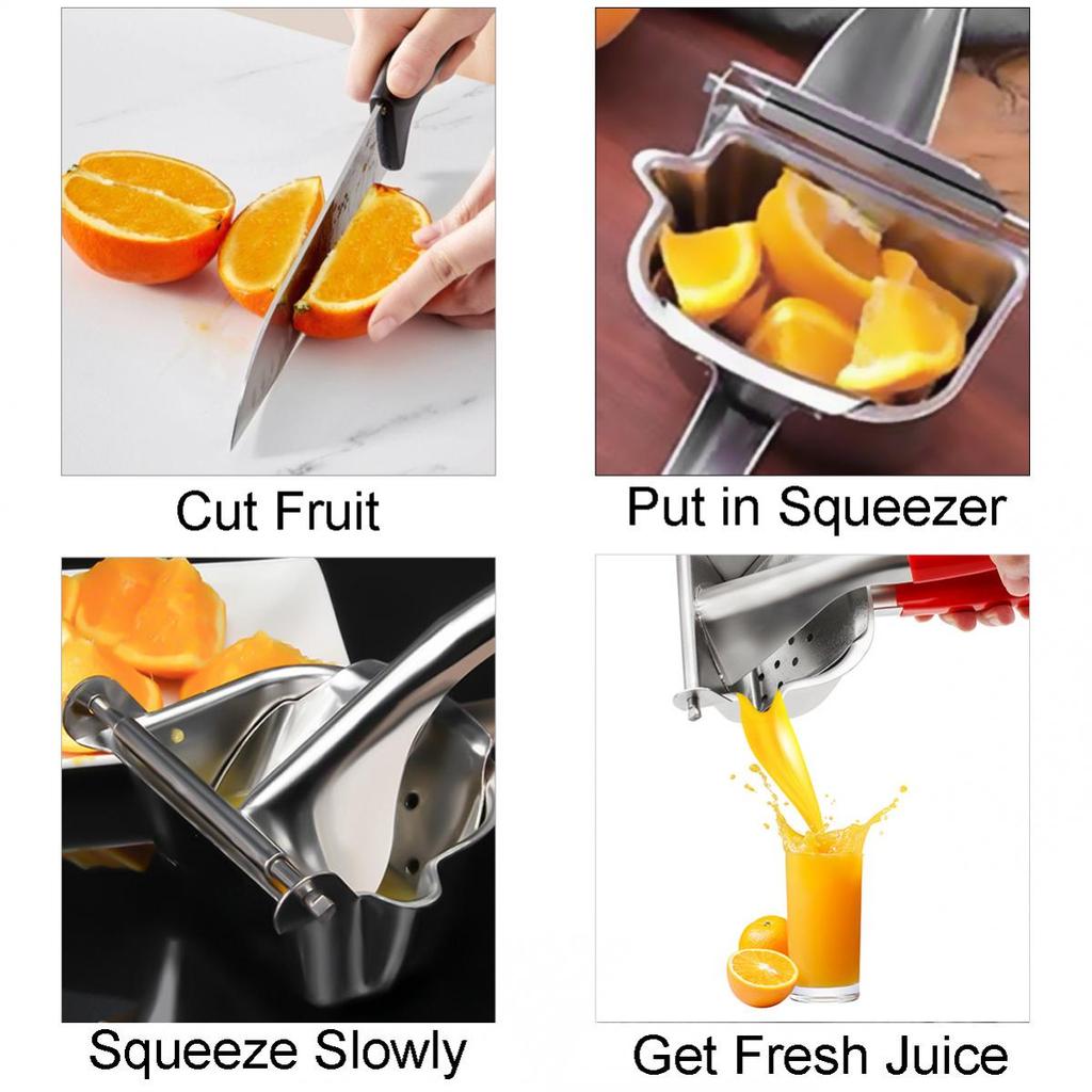 304 Stainless Steel Hand Press Squeeze Juice Extractor for Orange / Lime / Grapefruit with Dipped Plastic Handle