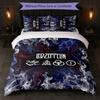 Set Biancheria da Letto 3 Pezzi Stampa Led Zeppelin Copripiumino con Due Federe Biancheria da Letto Morbida per Camera da Letto Domestica