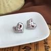 Korean Temperament Irregular Lava Heart Zirconia Stud Earrings For Women Fashion New Jewelry Gift Party Beach Vacation