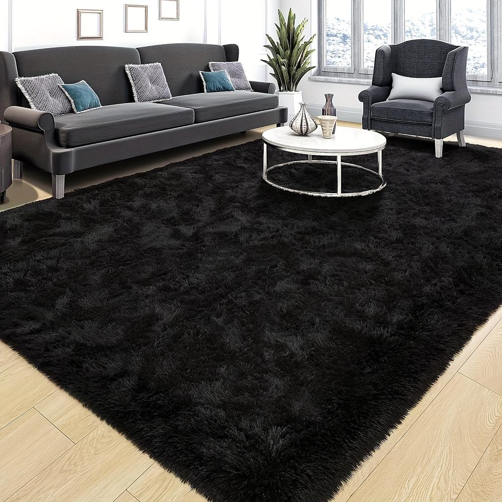 Luxurious Fluffy Area Rug Soft Plush Carpet Silk Wool Sofa Bedside Rug Children's Room Living Room Bedroom Mat Home Decor