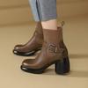 Fashion Booties Elegant With Medium Heels Sock Woman Short Shoes Soft Fleece-Lined Warm Hot Goth On Offer Chic Pu Ankle Boots for Women