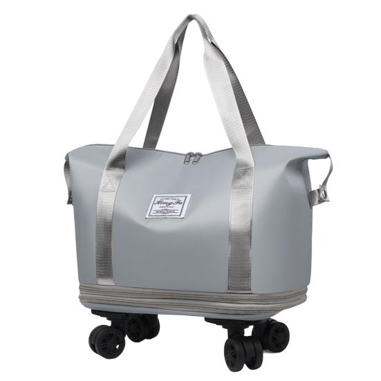 Travel Luggage Bag Trolley Bag with Wheels Waterproof Expandable Overnight Bag Portable Collapsible Weekender Bag for Travel Shopping Gym