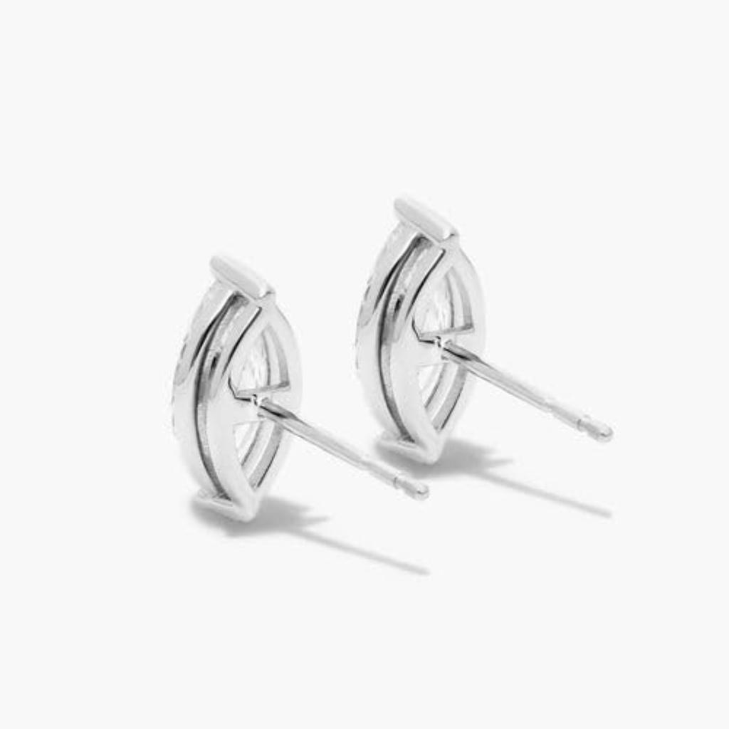 Marquise Lab Grown Diamond Push Back Stud Earrings, EF Color, VS Clarity