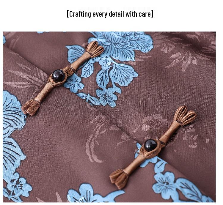 2025 Spring/Autumn High-End Light Luxury Women's Chinese Jacquard Tang Suit Long-Sleeve Shirt