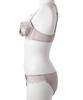 Inner Set Satin Flower Bra and Shorts Set for [Nissen] T-Shorts 3-Piece Women, Beige, D70/M