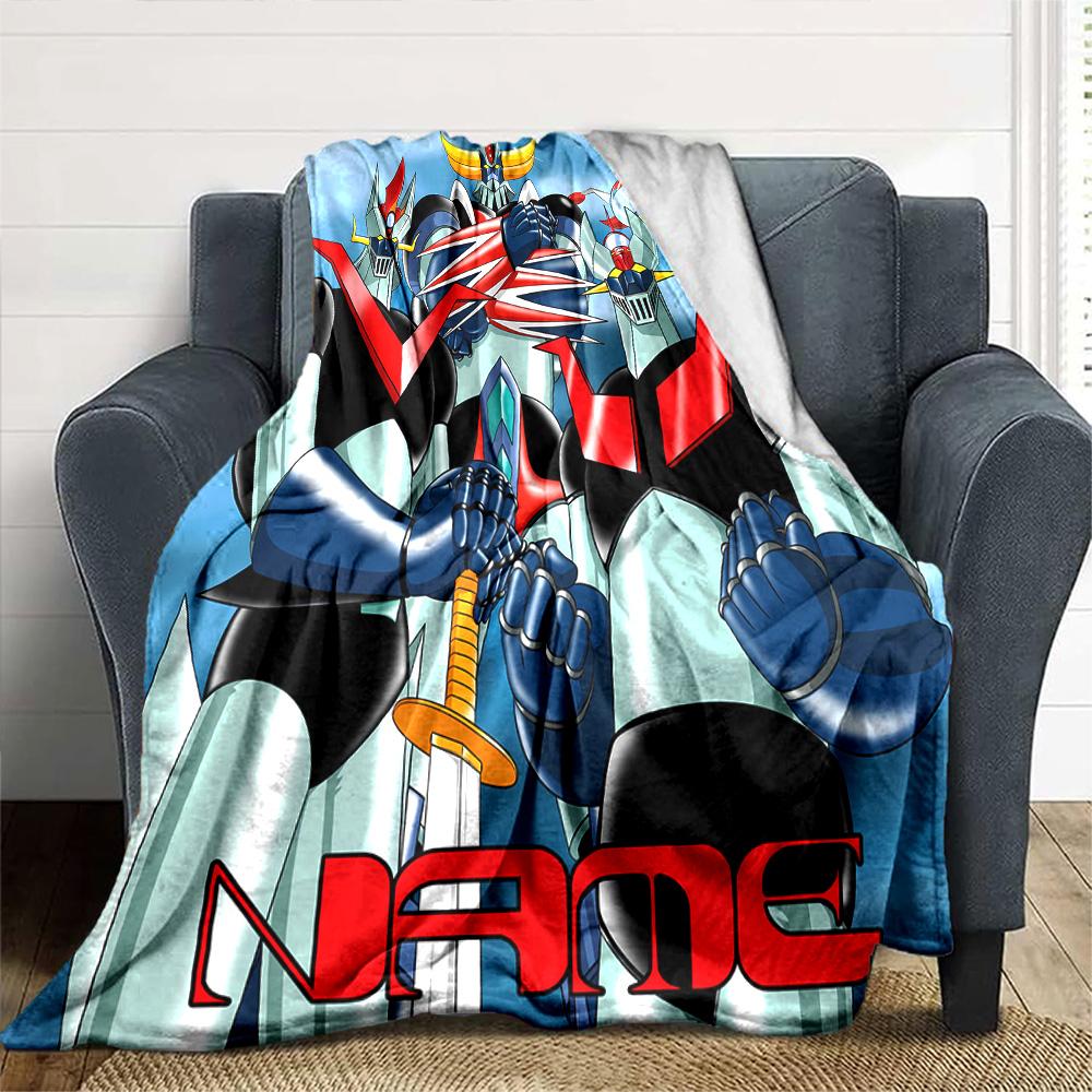 Customiz Name Personality UFO Robo Grendizer Blanket Soft &Warm Sofa Office Bed Travel Lunch Break Blanket, Gift Suitable All Seasons