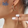 Orecchini grandi con pietre preziose naturali di granato rosso, gioielli in argento sterling 925 per ragazze, il design della moda sembra semplice e attraente