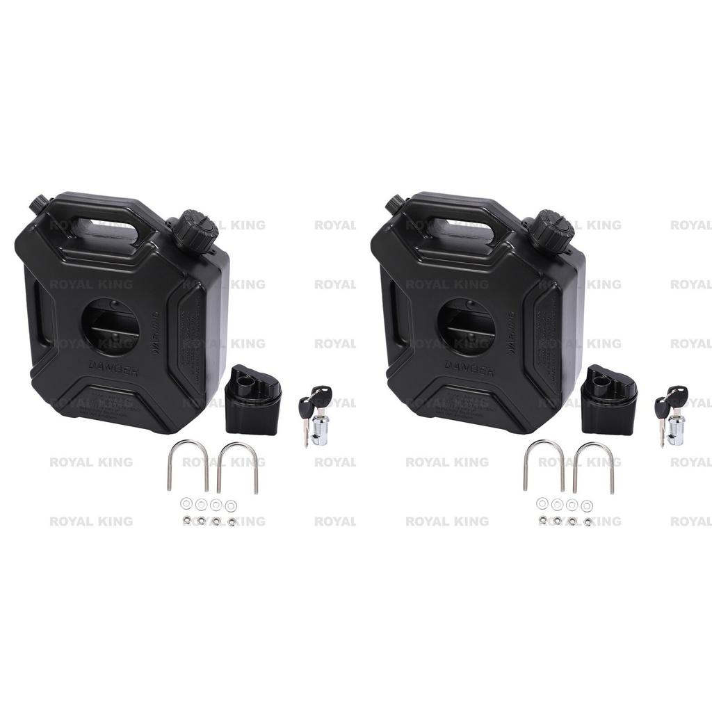 Black " Oil Jerry Can Pair With Fitting" Fits Royal Enfield Himalayan BS4"