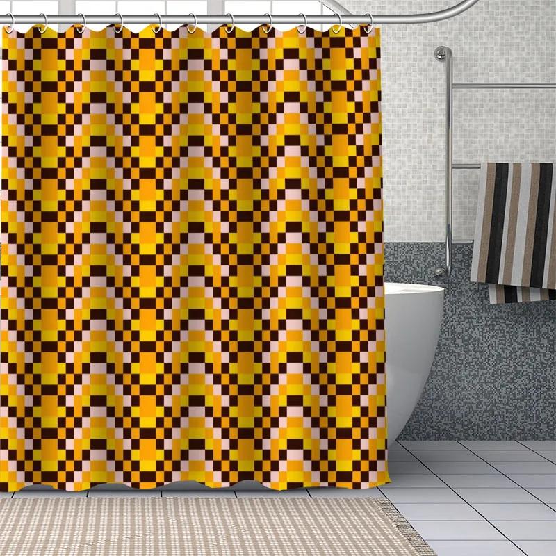 African Ethnic Flower Pattern Shower Curtains Geometry Bathroom Curtain Fabric Waterproof Polyester For Bathtub Decor With Hooks
