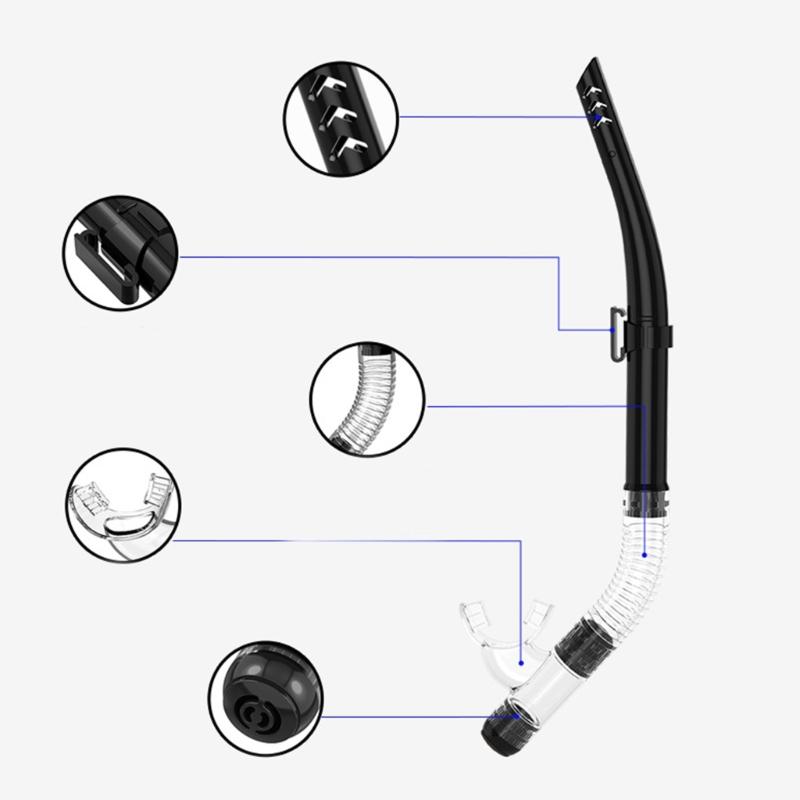 Leakproof Silicones Diving Mask Set with Foldable Dry Snorkel Adjustable Head Straps for Swimming Snorkeling Activity