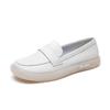 Soft-soled Single Shoes Women's Mori Women's Versatile Leather Little White Shoes British Lazy Doudou Shoes Pregnant Women Flat-soled Shallow Mouth 