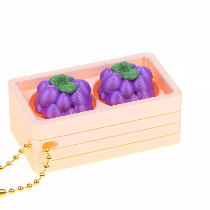 Creative Cute Fruit 2/4-Square Button Keychain Kids Portable Stress Relief Toy Charm Couple Bag Ornament