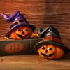 Halloween Witch Hat Pumpkin Figurines Table Decor Resin Party Props Halloween Decorations Holiday Table Centerpieces Ornaments
