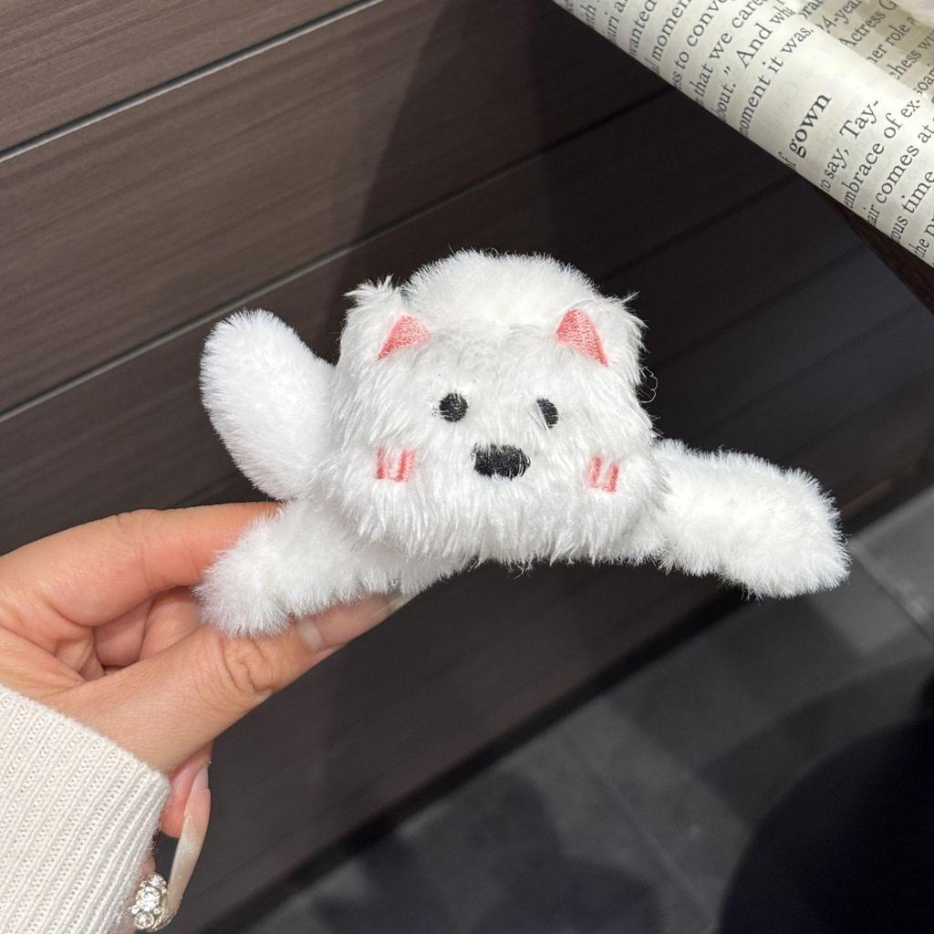 West Highland Terrier Plush Hair Clip - Cute Cartoon Puppy Accessory for Girls