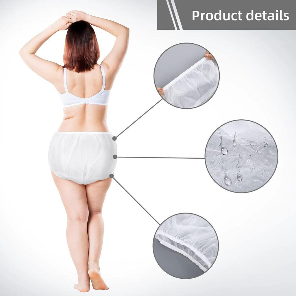 Frosted Transparent TPU Waterproof Adult Diaper Cover - Washable, Breathable, Leak-Proof Incontinence Pants