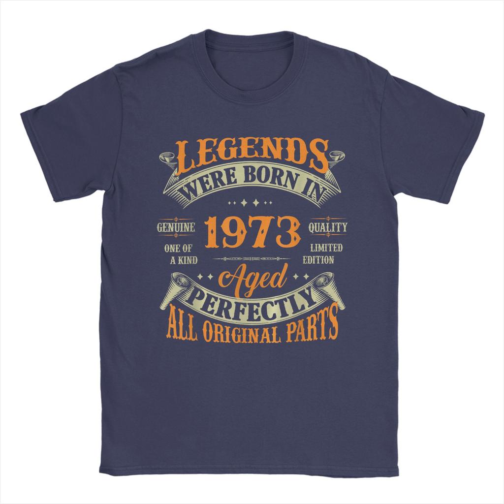 Unisexs 53rd Birthday Legends Born in 1973 53 Years Old T Shirt  Pure Cotton Tops Short Sleeve Round Neck Tee Shirt TShirts
