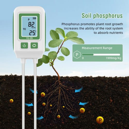 Chaksy Digital LCD Soil Tester with Dual Probes, High Accuracy Soil Nitrogen, Potassium, and Phosphorus Detector, Portable for Garden Use