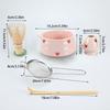 Matcha Whisk Set with Pink Heart Design, Matcha Set Includes Matcha Bowl, Matcha Whisk and Whisk Holder, Scoop, Sifter, Perfect