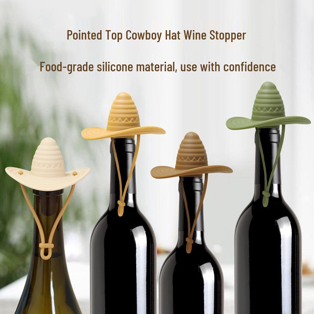 Silicone Mexican Hat Wine Stopper: Leak-Proof, Food-Grade Wine Preservation.