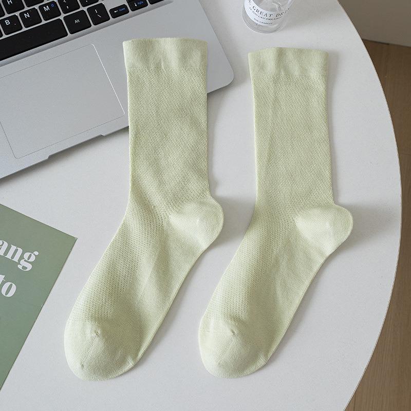 Women's Summer Thin Cotton Mesh Breathable Cool Feeling Month Son Tube Stack Socks