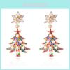 Christmas Snowflake Earrings With Colorful Bell And Glittering Accents For Holiday Festivities