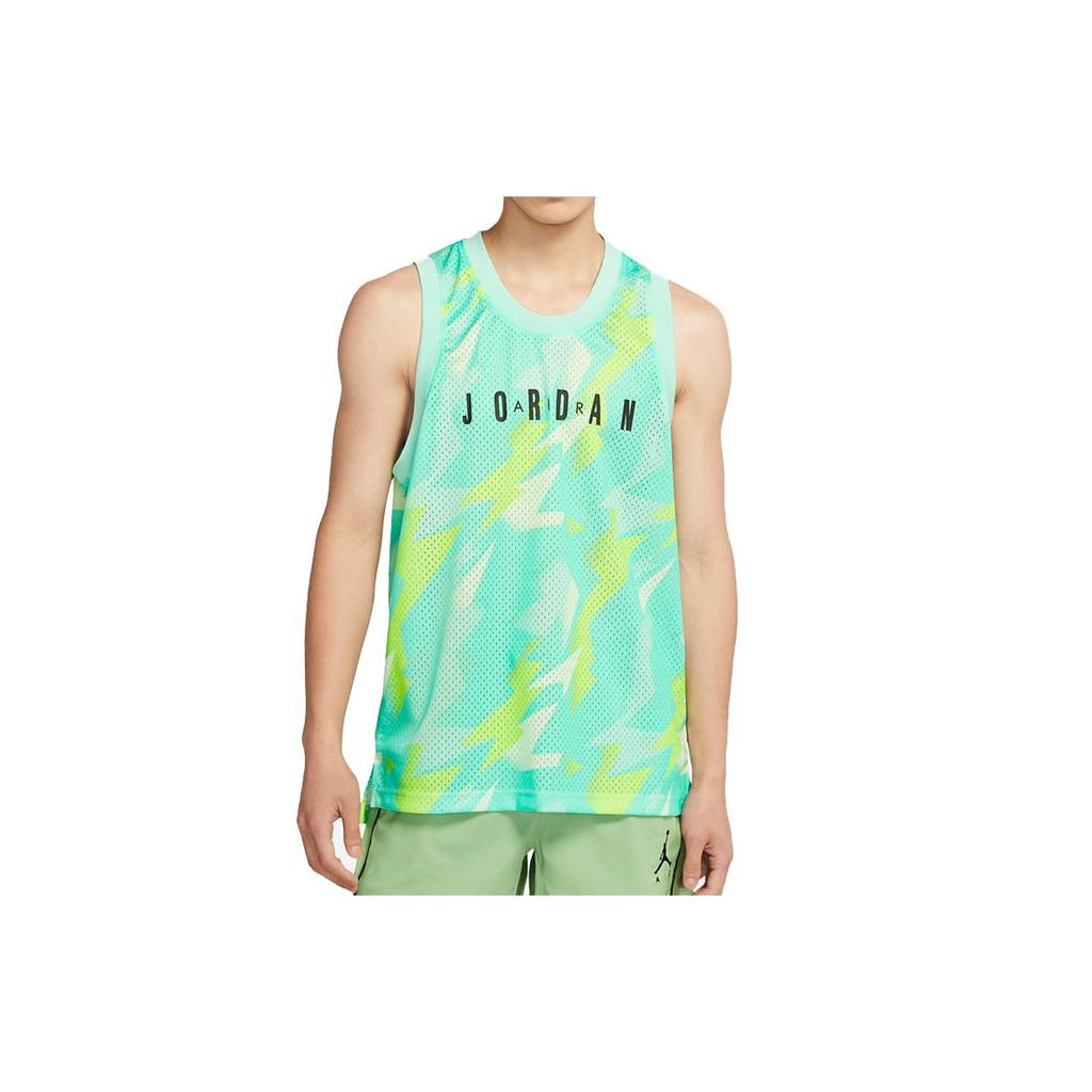 Jordan Alphanumeric Print Breathable Basketball Jersey Men Tops Green CZ4740-675