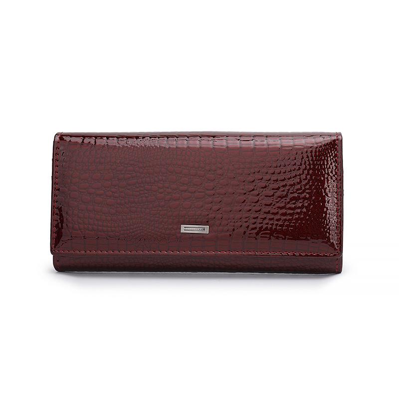 Alligator Pattern Women Genuine Leather Wallet Luxury Brand Cow Leather Female Purse Long Women's Leather Wallets