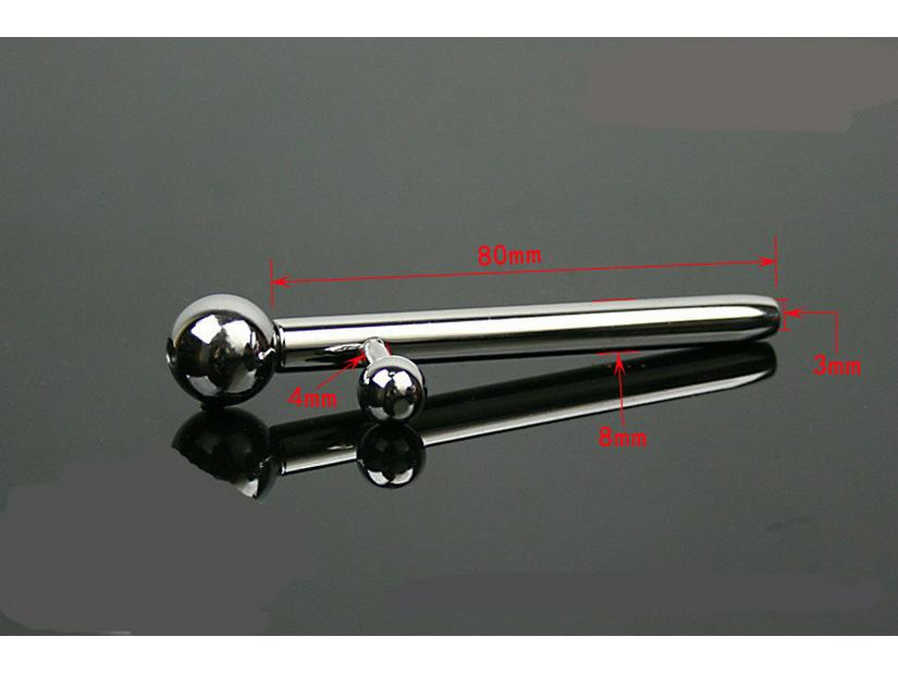 Hollow Metal Urethral Plug with Eye Pull Bead - Adult Stimulation Toy