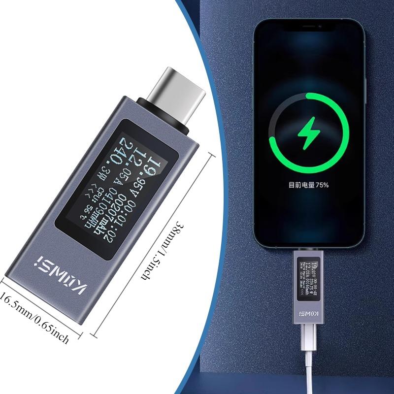5A Multifunktionaler Digitalanzeige DC Spannungsstrommesser Leistungsmesser Typ-C USB Handy-Lade-Tester DC 4-30V 0-12A Werkzeug