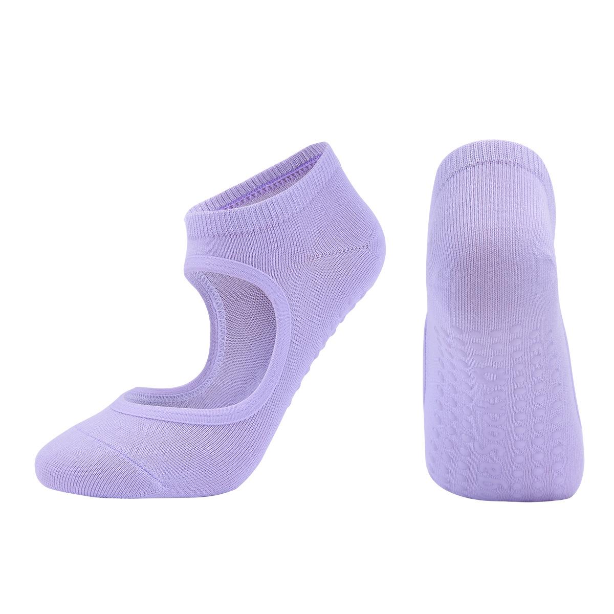 

Morandi Color Backless Yoga Socks Women Pilates Socks Dance Trampoline Aerobics Fitness Sports Socks One Size