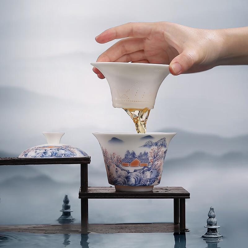 Chaxun Unglazed Mutton Fat Jade Porcelain Tea Set