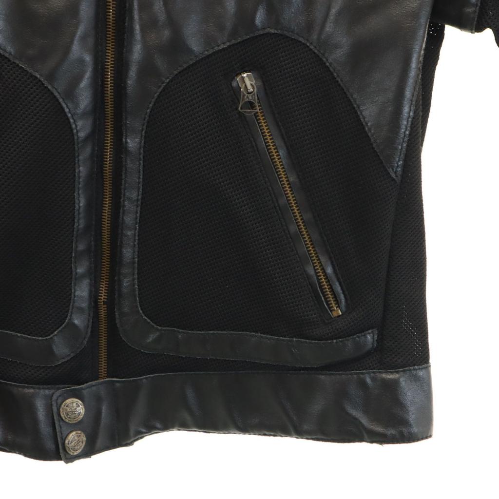 ARMANI JEANS made in Italy mesh leather jacket 50 black Men's Used