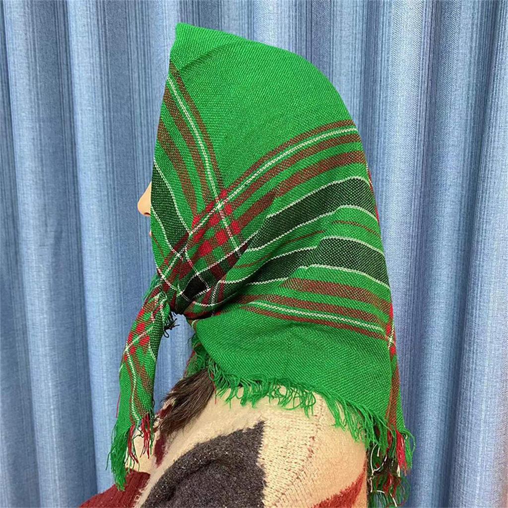 Multiuse Plaid Scarf Shawl Wrap Soft Breathable Bandana for Urban Women Fashionable and Comfortable for Various Ages