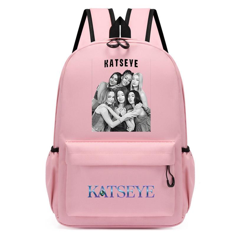 60123-5 Zaino Stampato KATSEYE Unisex per Bambini Zaino Studente Scuola Impermeabile Borsa da Viaggio