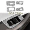 A+ Bling Diamond Car Window Switch Panel Trim Cover For Tesla Model 3 2017-