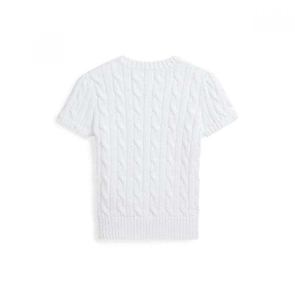 Polo Kids Girls 2 6 Years Old Cable Knit Cotton Short Sleeve Sweater  Cwposwer6820423100 