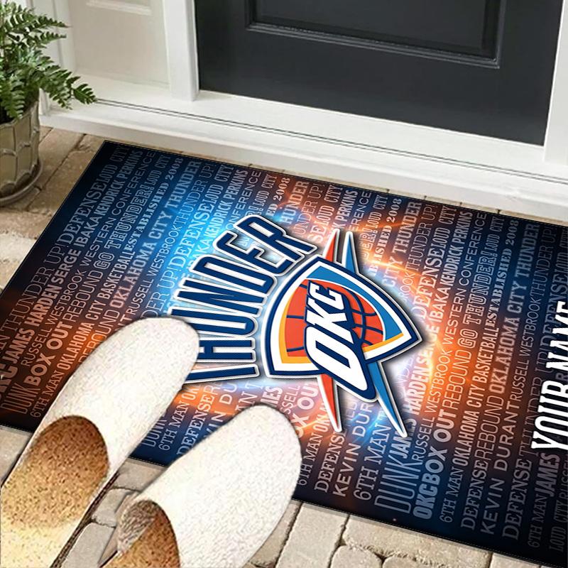 Custom NameThunder Basketball Team Carpet, Indoor Rug, Chair Rug, Living Rooms, Doormat Made From Polyester Home Decor Birthday Christmas Gifts