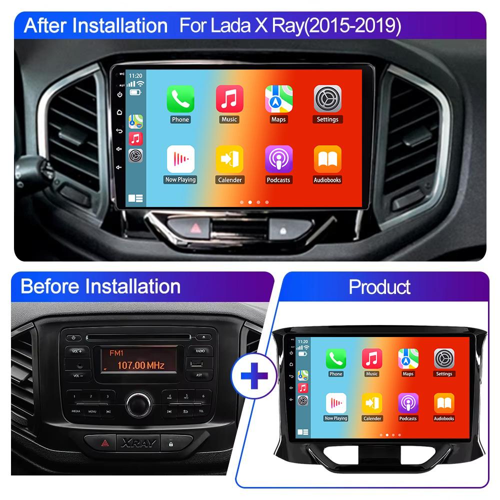 For LADA Xray X ray 2015 - 2019 Android OS Wireless CarPlay Auto Car Radio Multimedia Video Player 4G WIFI GPS Camera Navigation