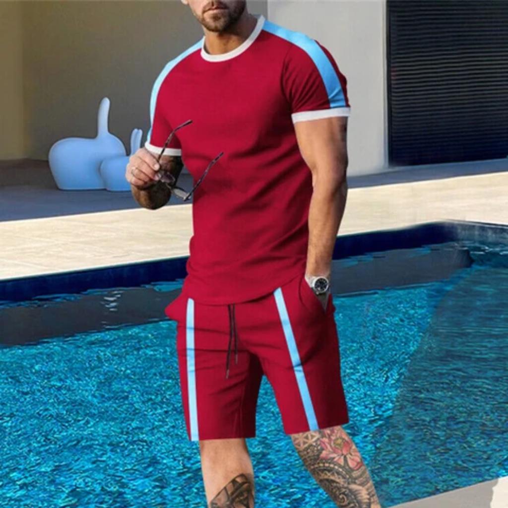Hawaïs Heren T-shirt Casual Pak Zomer Korte Mouw Korte Broek Een Set Straatkleding Strandbroek Met Een Top Simpel Pak Voor Mannen