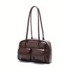 Stylish Black Armpit Bag with Zipper Closure Versatile Handbag